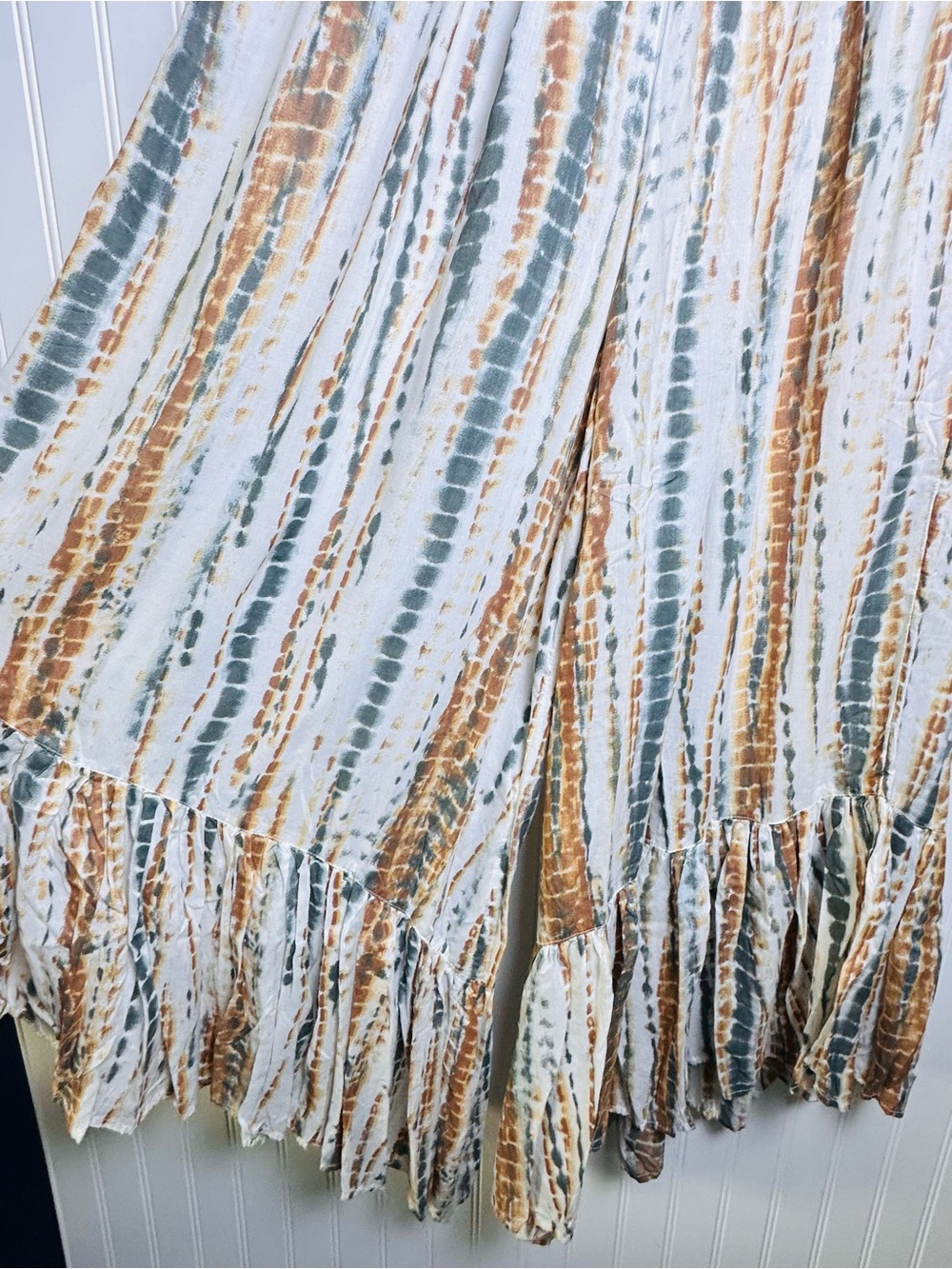 Free People Summer Vibes Tie Dye Bohemian Ruffle Jumpsuit Strapless Casual Small - Picture 6 of 13